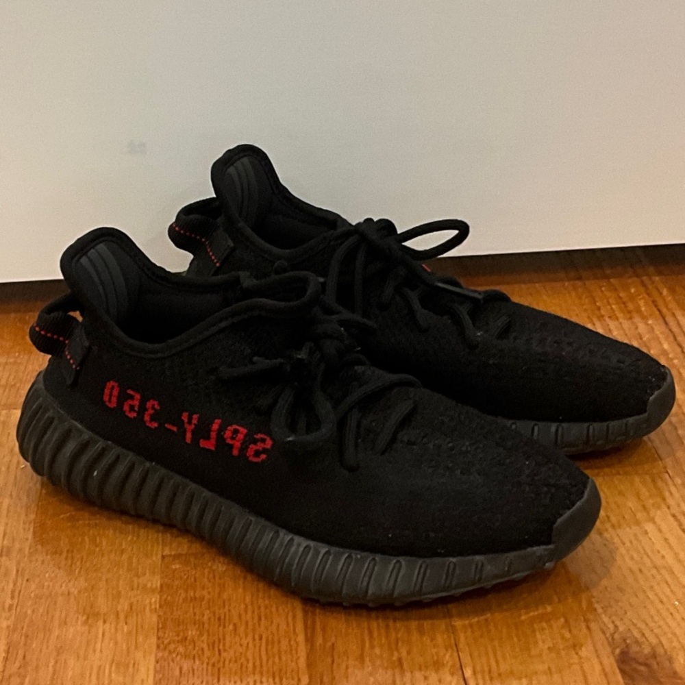 adidas Yeezys Black and Red Sneakers